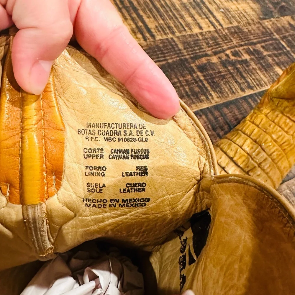 VINTAGE CUADRA MEXICO GATOR WESTERN BOOT MEN OR WOMEN!! Men size 7.5 women 8.5/9 - Picture 4 of 14